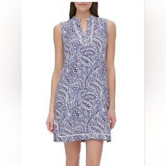 Tommy Hilfiger Plus Size Atlas Paisley Print Shift Dress - Picture 1 of 9